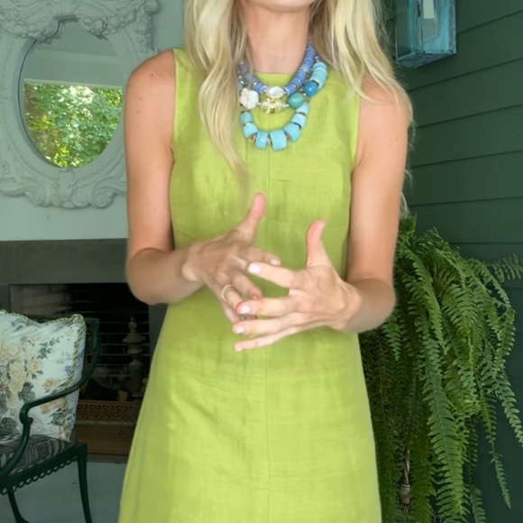 Julia Amory Silk Dupioni Jane Sleeveless Dress in Chartreuse Medium NWT rare - Picture 3 of 7